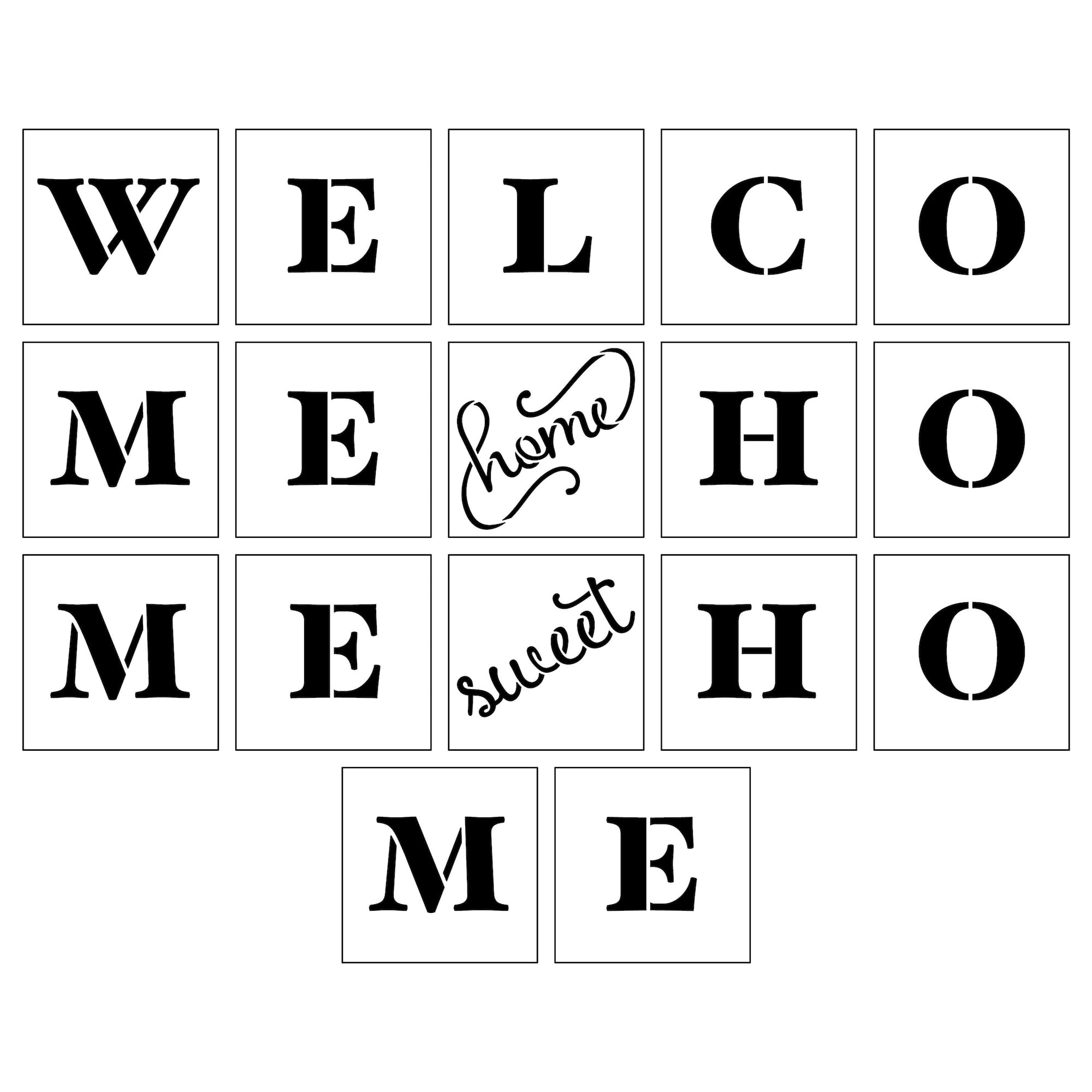 Welcome Home Stencils, 12" x 12" by Craft Smart®